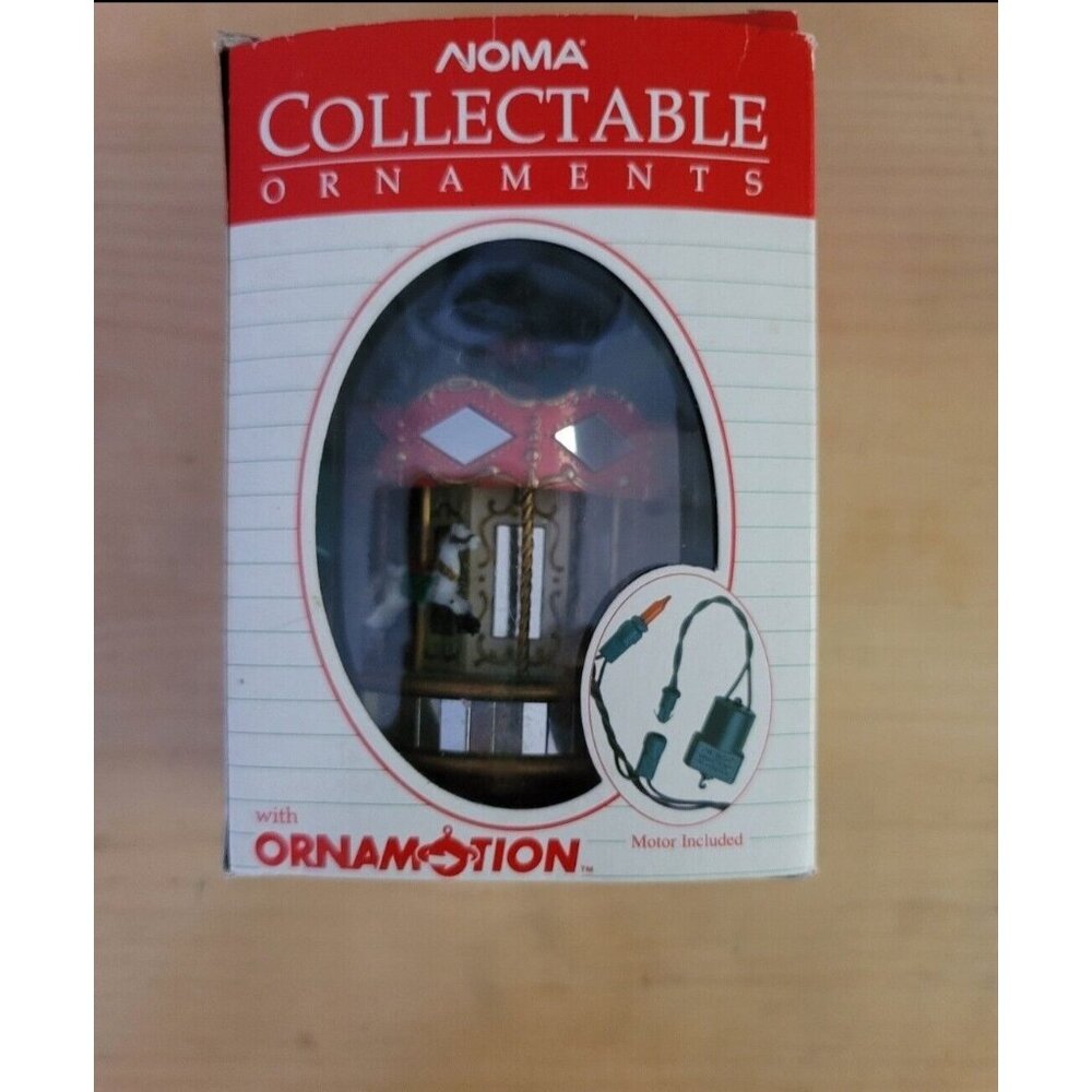 Vintage Noma OrnaMotion Rotating Christmas Ornament Merry-go-round 1989